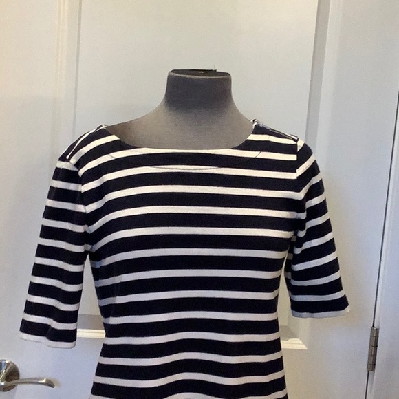 Gap striped medium dress with side neck zipper - Picture 2 of 4